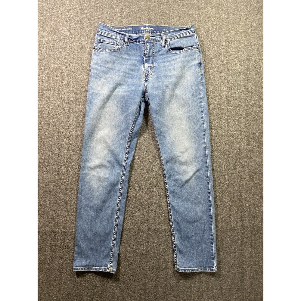Goodfellow Jeans Mens Blue Athletic Straight Med Wash TruTemp 365 Size 32x30